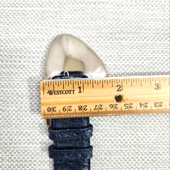 Christian Dior Vintage Belt Medium Blue Leather Women - Picture 12 of 15